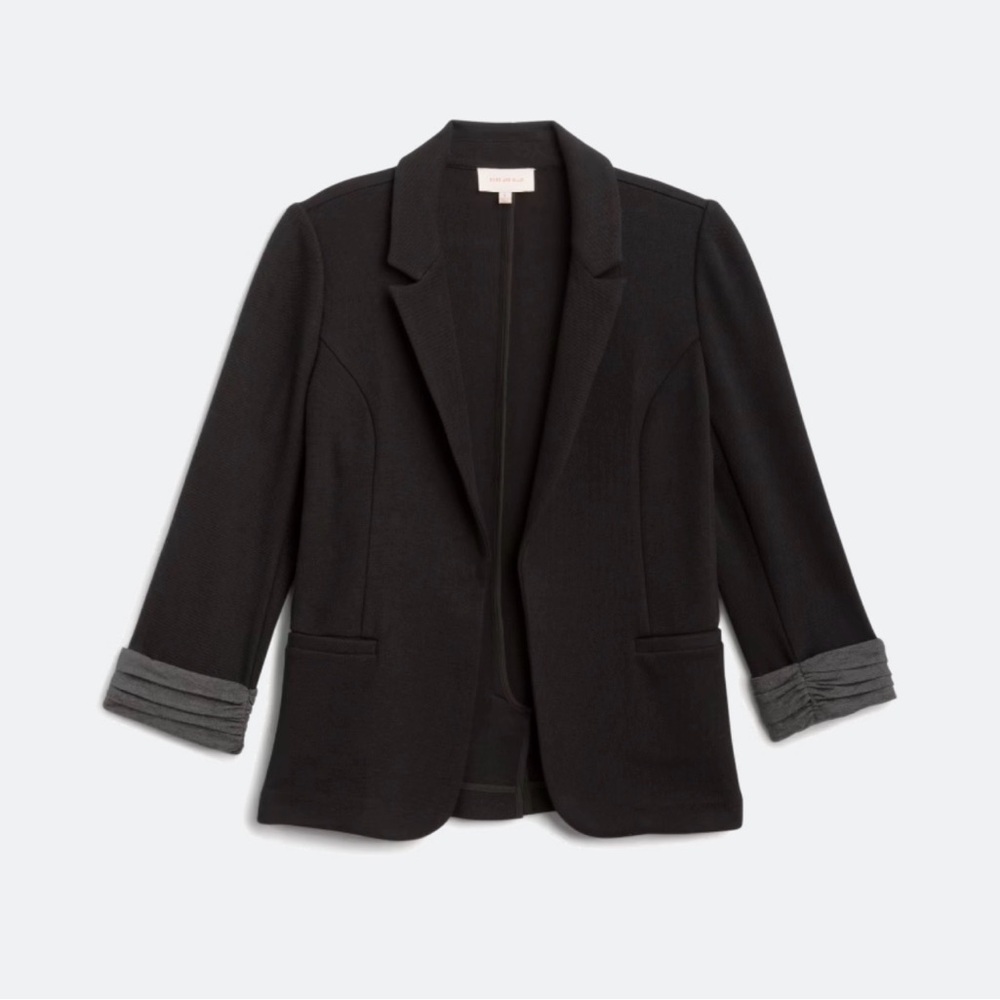 Skies Are Blue Black Blazer with Rolled Sleeves